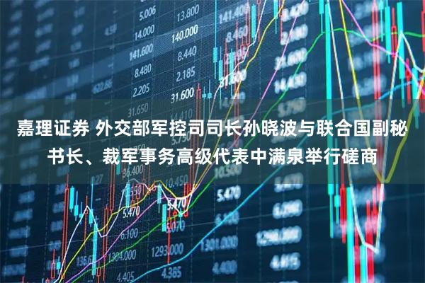 嘉理证券 外交部军控司司长孙晓波与联合国副秘书长、裁军事务高级代表中满泉举行磋商