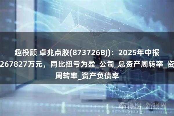 趣投顾 卓兆点胶(873726BJ)：2025年中报净利润为267827万元，同比扭亏为盈_公司_总资产周转率_资产负债率